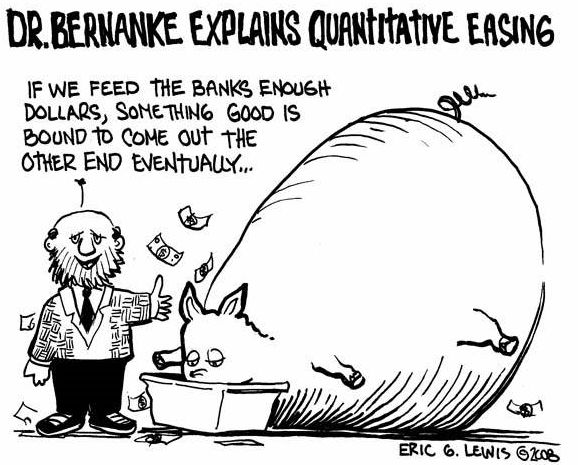 Bernanke, Quantitative Easing Cartoon