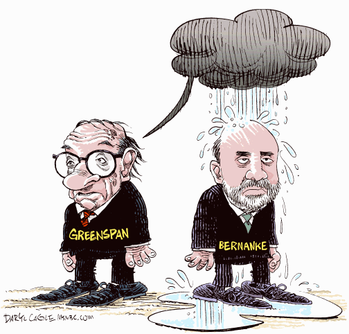 Alan Greenspan Ben Bernanke cartoon